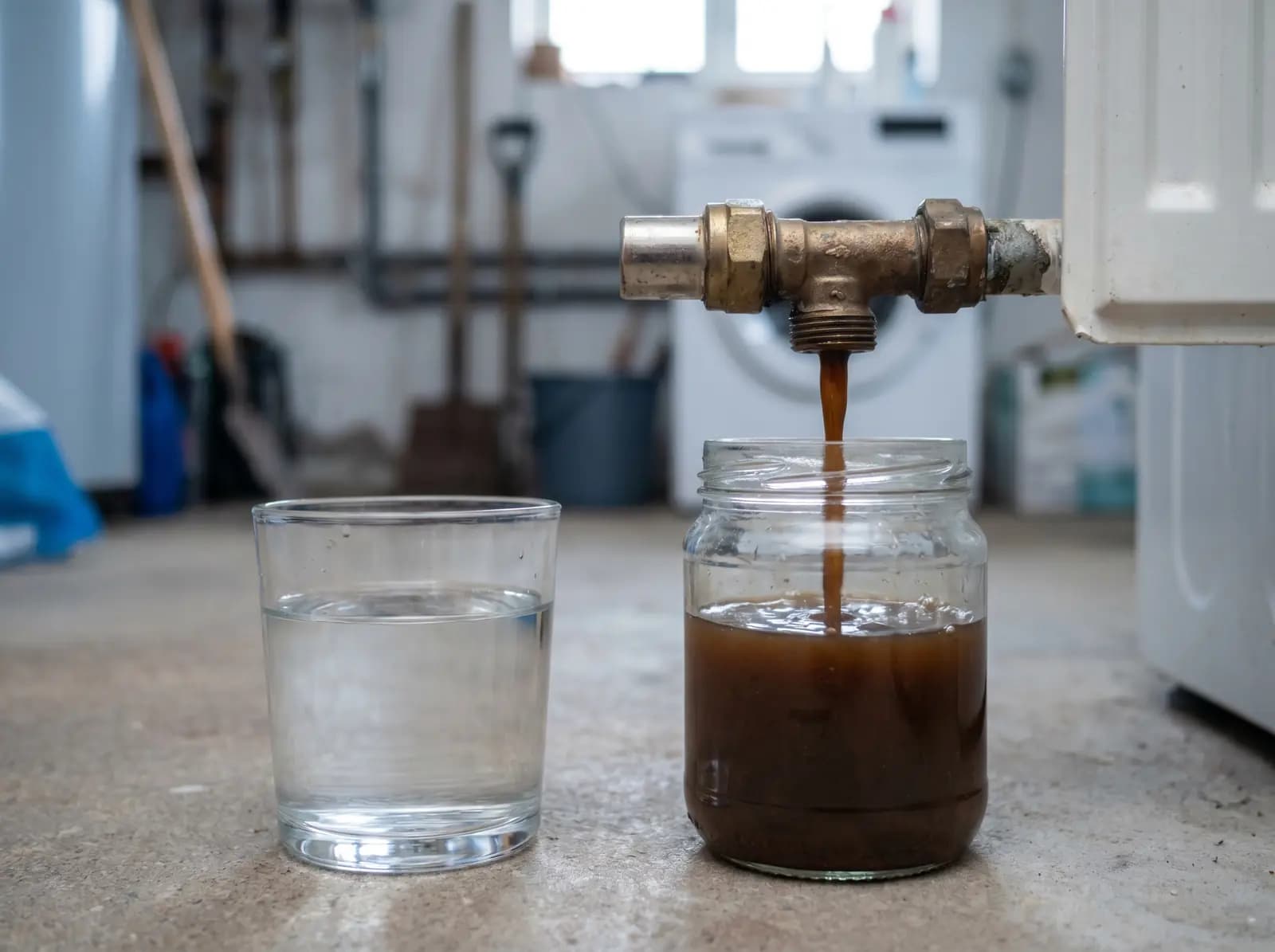 Dunkles Schlammwasser aus einem Heizkörper — Magnetit und Korrosion im Heizsystem